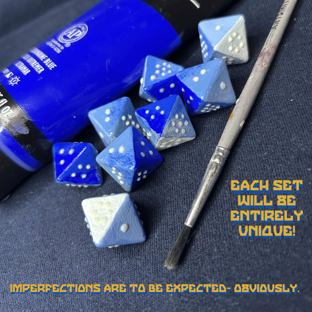 Image of Vriska Serket's Fluorite Octet - Hand Painted Glowing Dice Set