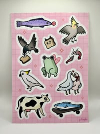 Image 1 of Cute animals sticker sheet 