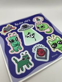 Image 2 of Alien cats sticker sheet 
