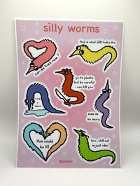 Image 1 of Silly worms sticker sheet 