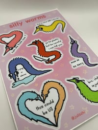 Image 2 of Silly worms sticker sheet 