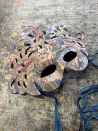 Image 2 of Venetian Mask //Hand Marbled Papier-Mache mask // one of a kind
