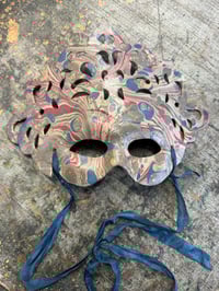 Image 1 of Venetian Mask //Hand Marbled Papier-Mache mask // one of a kind