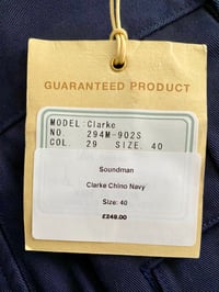 Image 11 of SOUNDMAN CLARKE CHINOS NAVY (NEW)