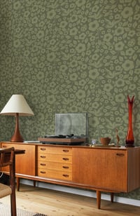 Image 1 of Folk Rock Wallpaper - Olive