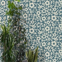 Image 3 of Folk Rock Wallpaper - Washed Denim