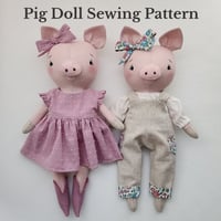 Image 1 of Piggy Doll Sewing Pattern and Tutorial - 14 Inch Doll