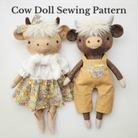 Image 1 of Highland Cow Doll Sewing Pattern and Tutorial