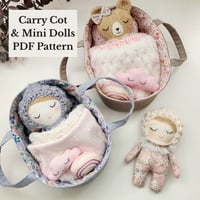 Image 1 of Mini Doll Carry Basket Set - Pattern and Tutorial 
