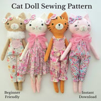 Image 1 of Cat Doll Sewing Pattern - Digital PDF