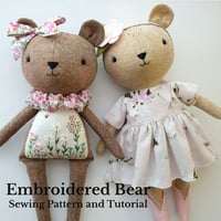 Image 1 of Embroidered Bear PDF Sewing Pattern