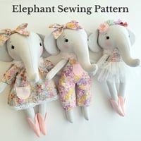 Image 1 of Elephant Doll PDF Sewing Pattern