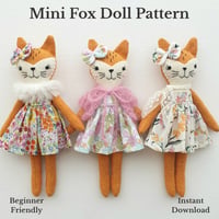 Image 1 of Mini Fox Doll Sewing Pattern - Digital PDF