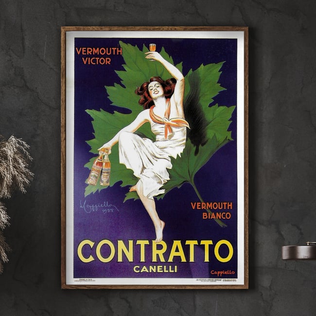 Contratto Vermouth Bianco | Leonetto Cappiello | 1925 | Vintage Ads| Wall Art Print | Vintage Poster