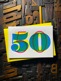 Image 3 of 50th birthday | letterpress card