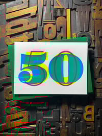 Image 5 of 50th birthday | letterpress card
