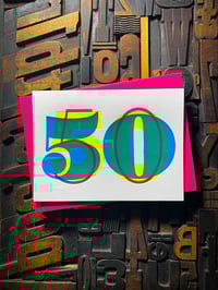 Image 6 of 50th birthday | letterpress card