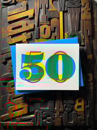 Image 8 of 50th birthday | letterpress card