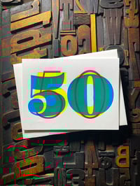 Image 7 of 50th birthday | letterpress card
