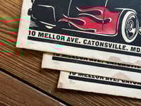 Image 4 of Joe's Auto Supply Mercury Linocut Print (red edition) FREE SHIPPING