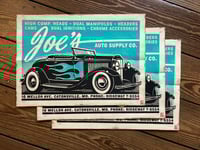 Image 1 of Joe's Auto Supply 1932 Ford Linocut Print FREE SHIPPING