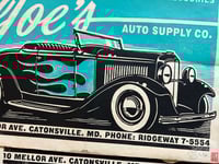Image 2 of Joe's Auto Supply 1932 Ford Linocut Print FREE SHIPPING