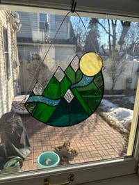 Image 3 of Moon over snow capped mountains 