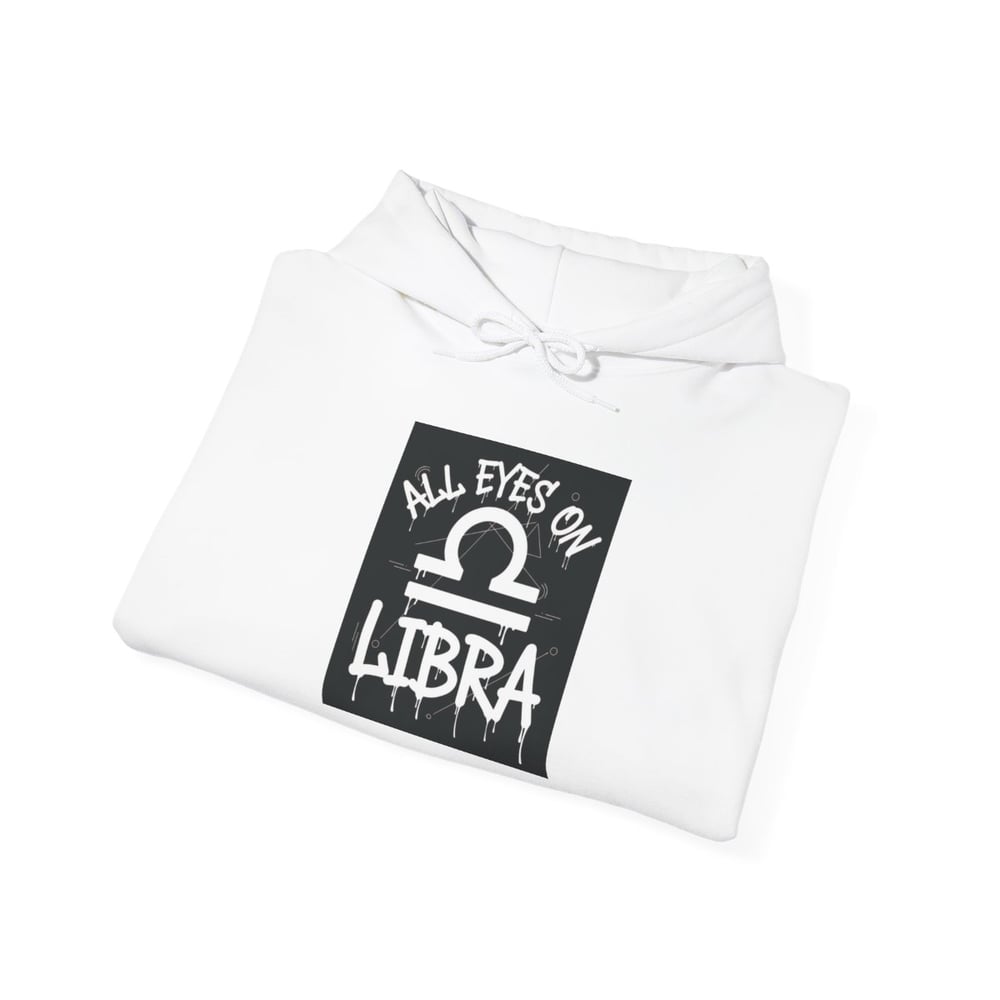 Image of Libra Zodiac Hoodie — "All Eyes on Libra" Graphic Astrology Sweatshirt