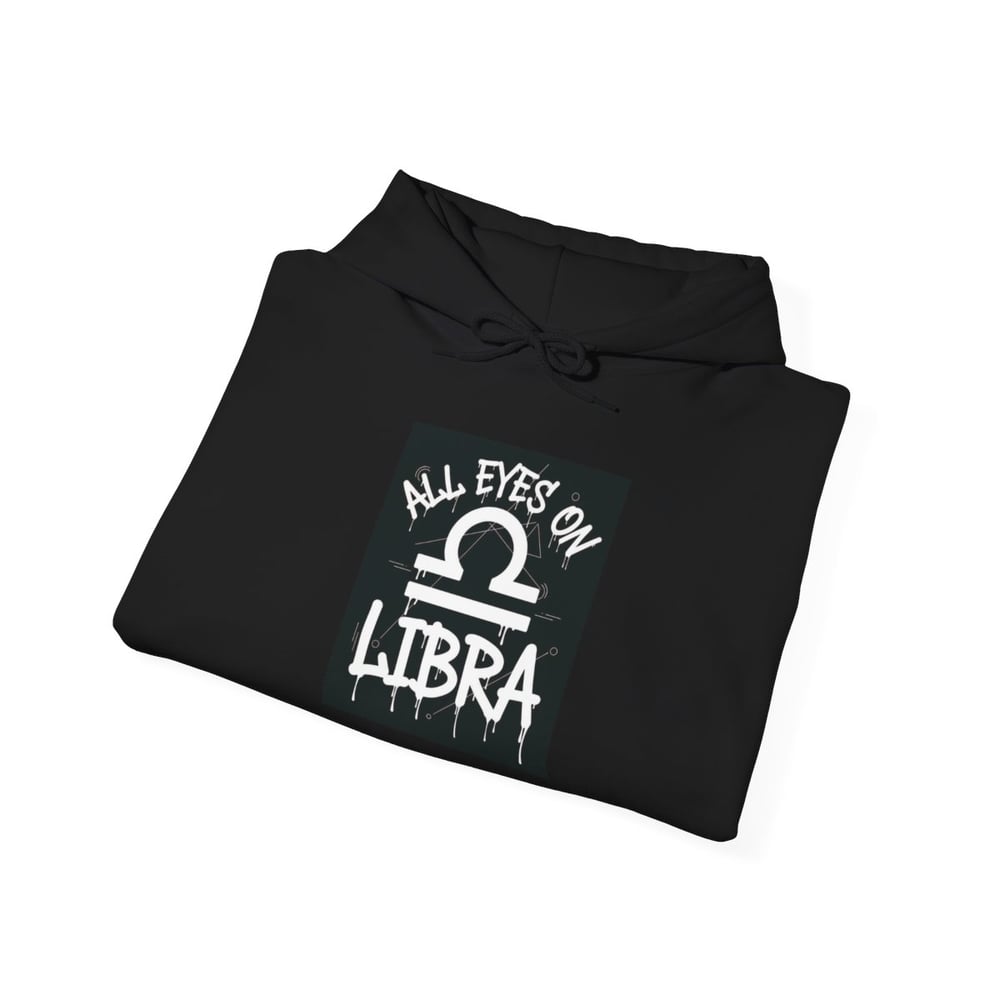 Image of Libra Zodiac Hoodie — "All Eyes on Libra" Graphic Astrology Sweatshirt