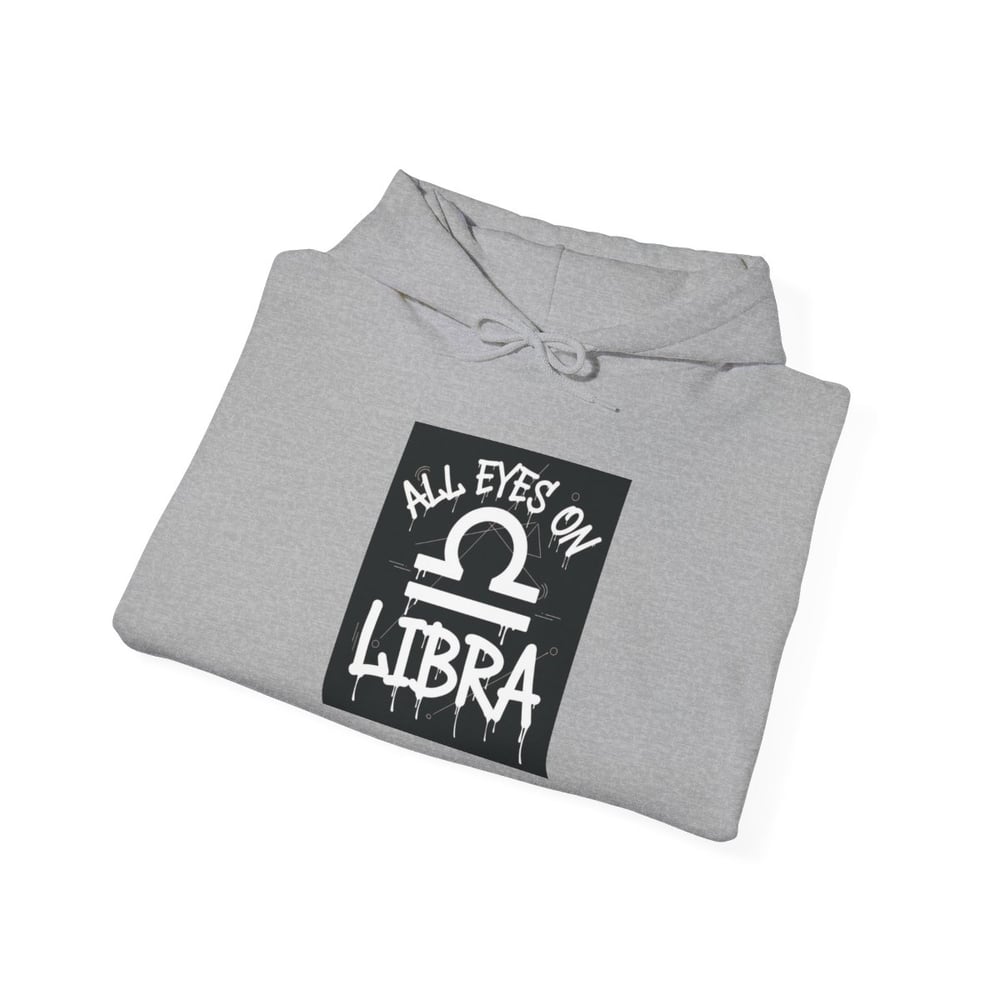 Image of Libra Zodiac Hoodie — "All Eyes on Libra" Graphic Astrology Sweatshirt