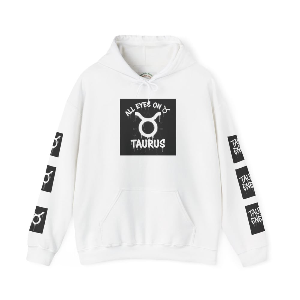 Image of Taurus Zodiac Hoodie — "All Eyes On Taurus" Graphic Hooded Sweatshirt
