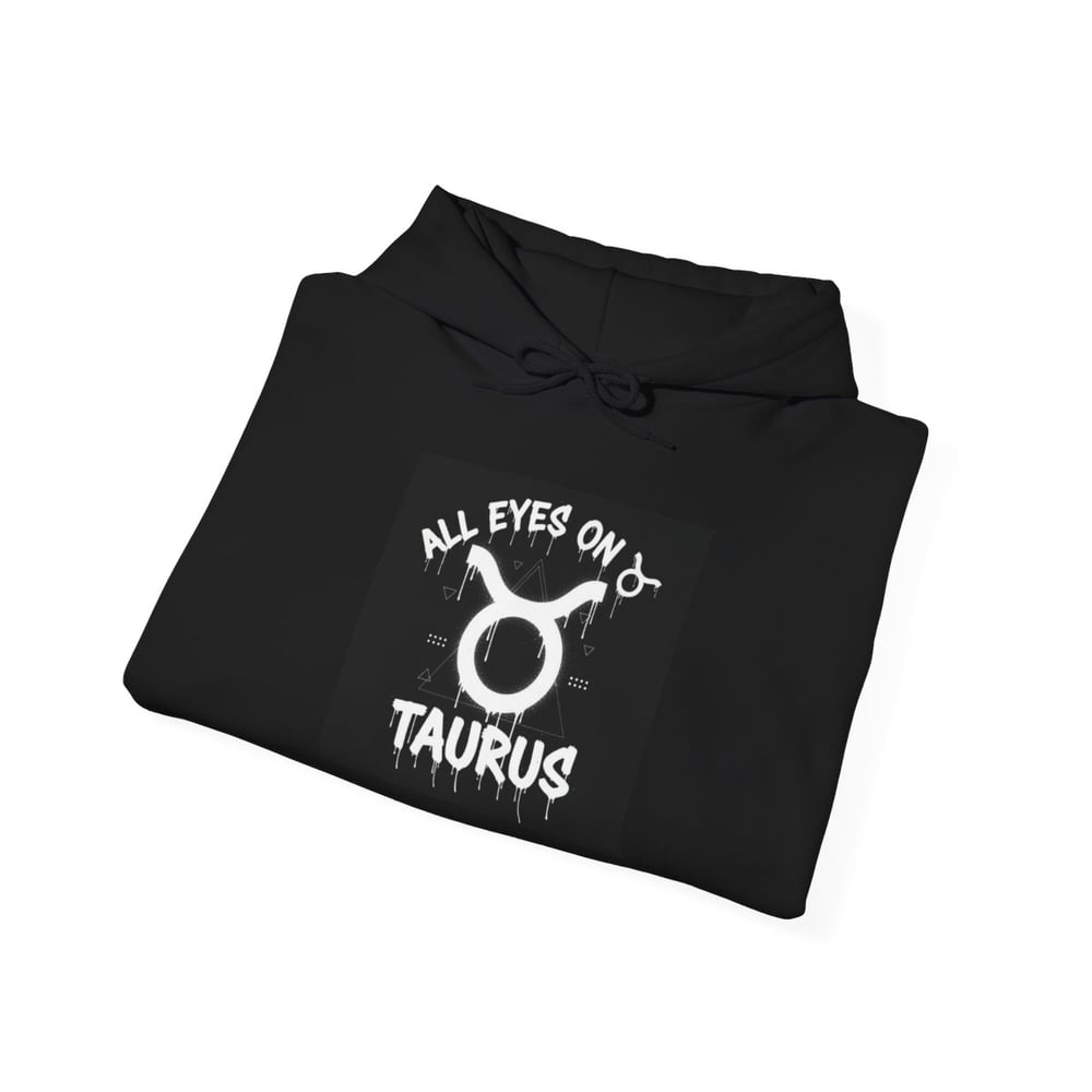 Image of Taurus Zodiac Hoodie — "All Eyes On Taurus" Graphic Hooded Sweatshirt