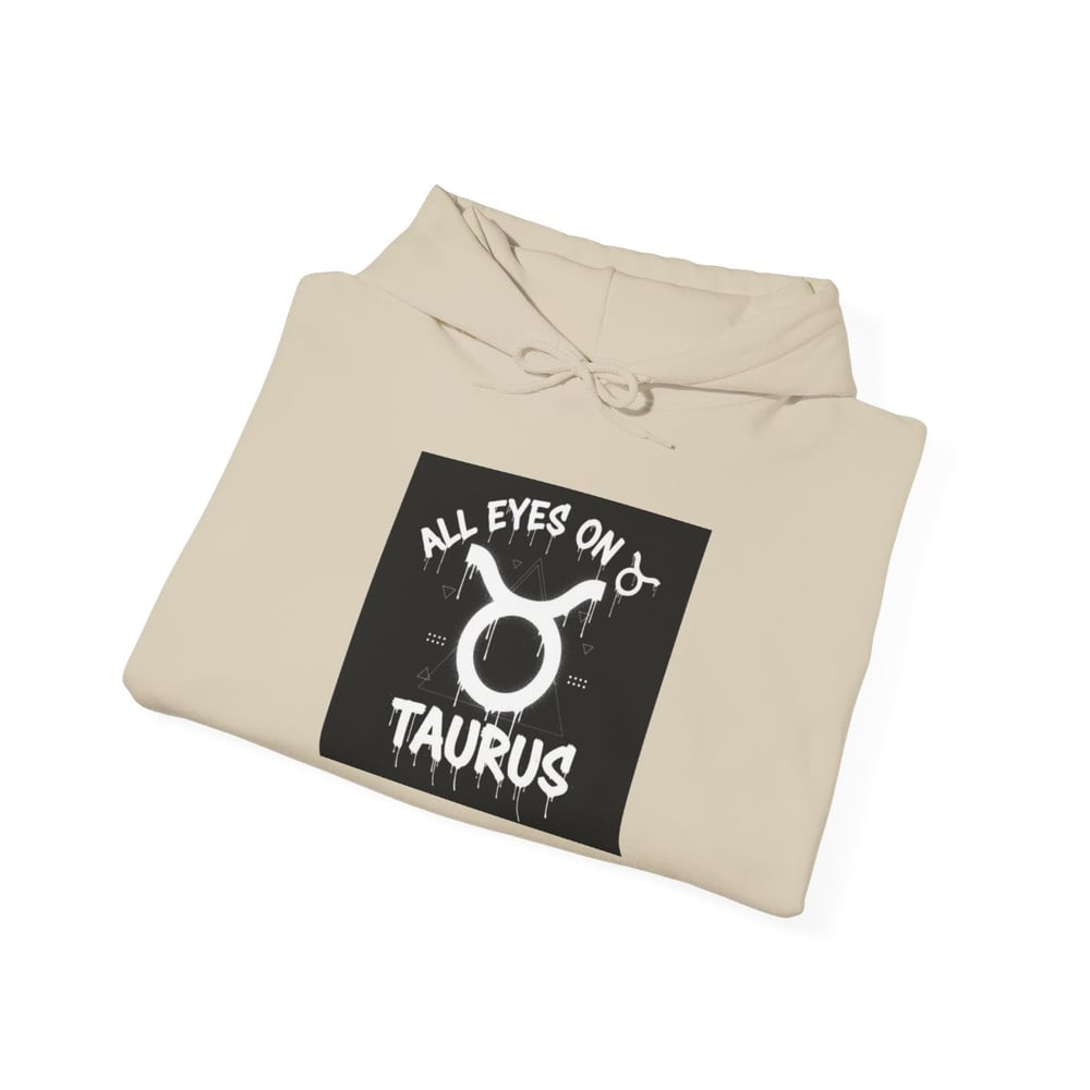 Image of Taurus Zodiac Hoodie — "All Eyes On Taurus" Graphic Hooded Sweatshirt