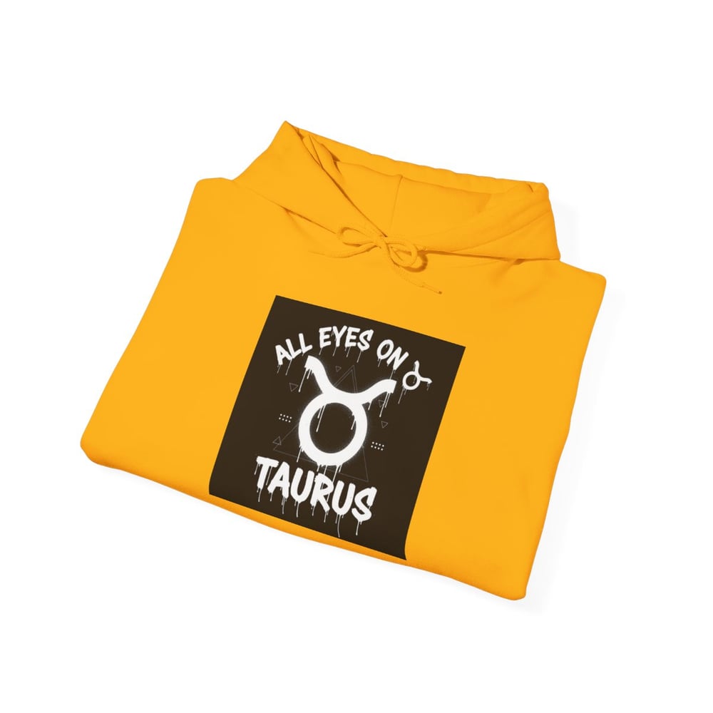 Image of Taurus Zodiac Hoodie — "All Eyes On Taurus" Graphic Hooded Sweatshirt