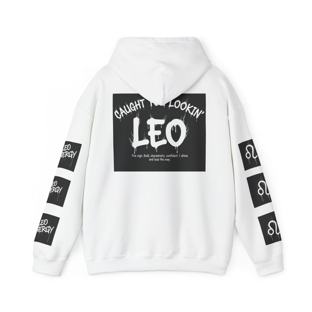 Image of Leo Zodiac Hoodie – "Caught Lookin'" Astrological Birthday Pullover