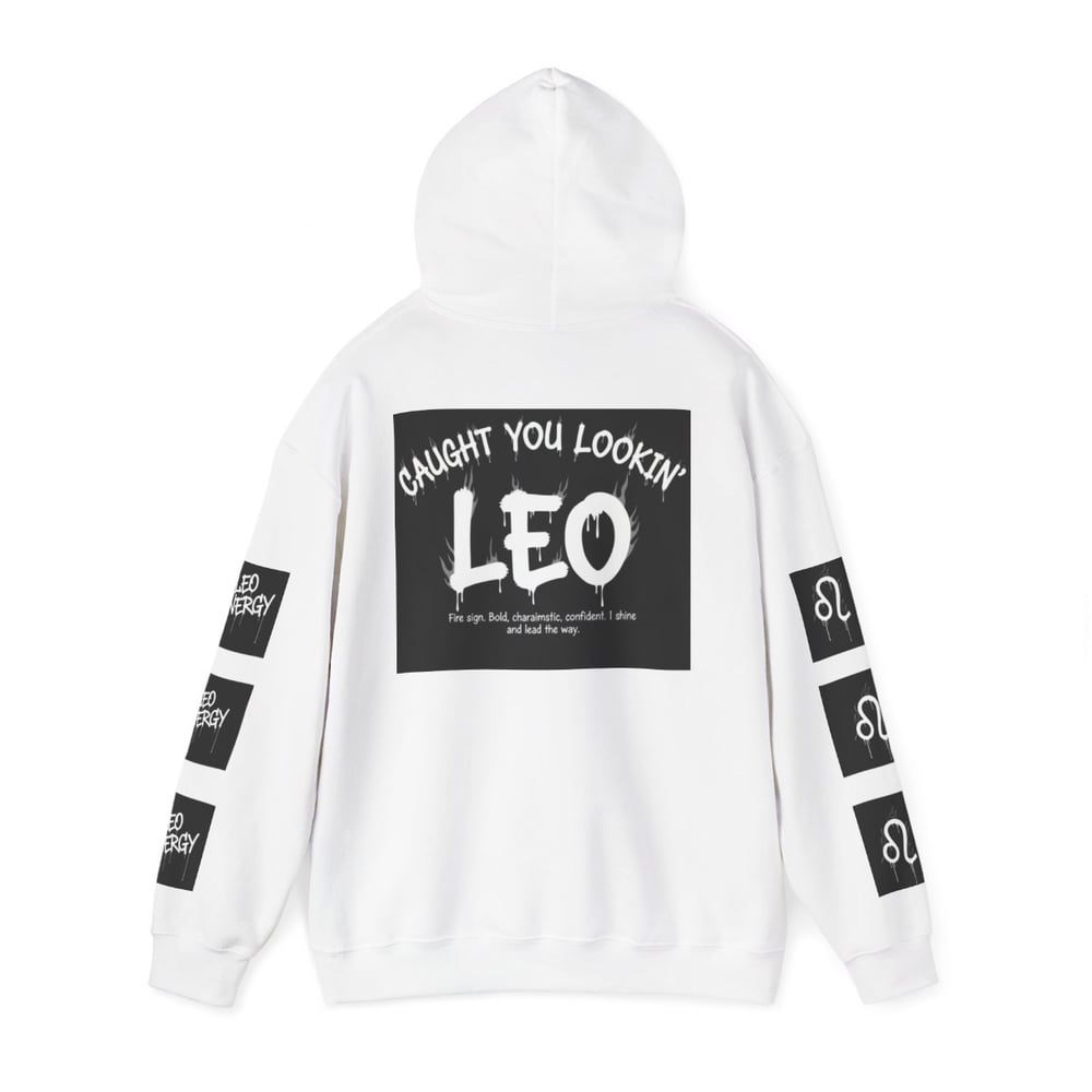 Image of Leo Zodiac Hoodie – "Caught Lookin'" Astrological Birthday Pullover