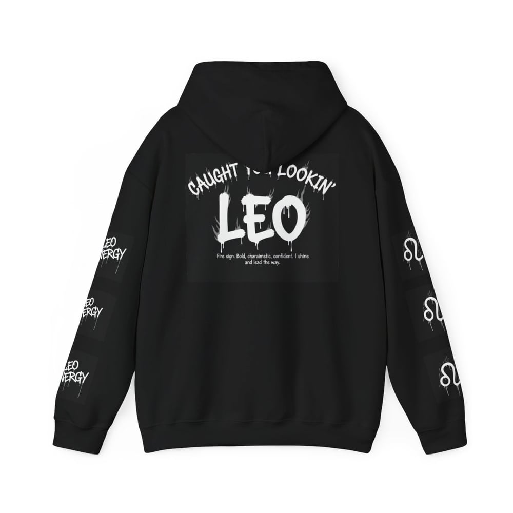 Image of Leo Zodiac Hoodie – "Caught Lookin'" Astrological Birthday Pullover