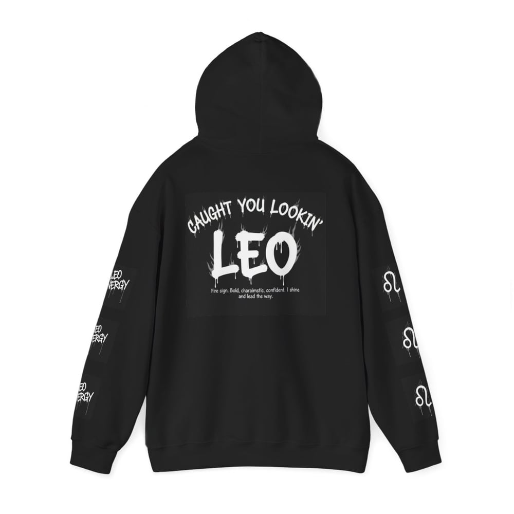 Image of Leo Zodiac Hoodie – "Caught Lookin'" Astrological Birthday Pullover