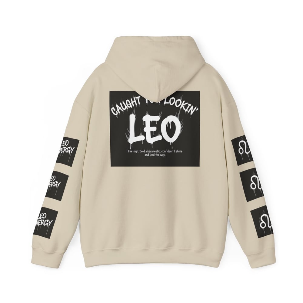 Image of Leo Zodiac Hoodie – "Caught Lookin'" Astrological Birthday Pullover