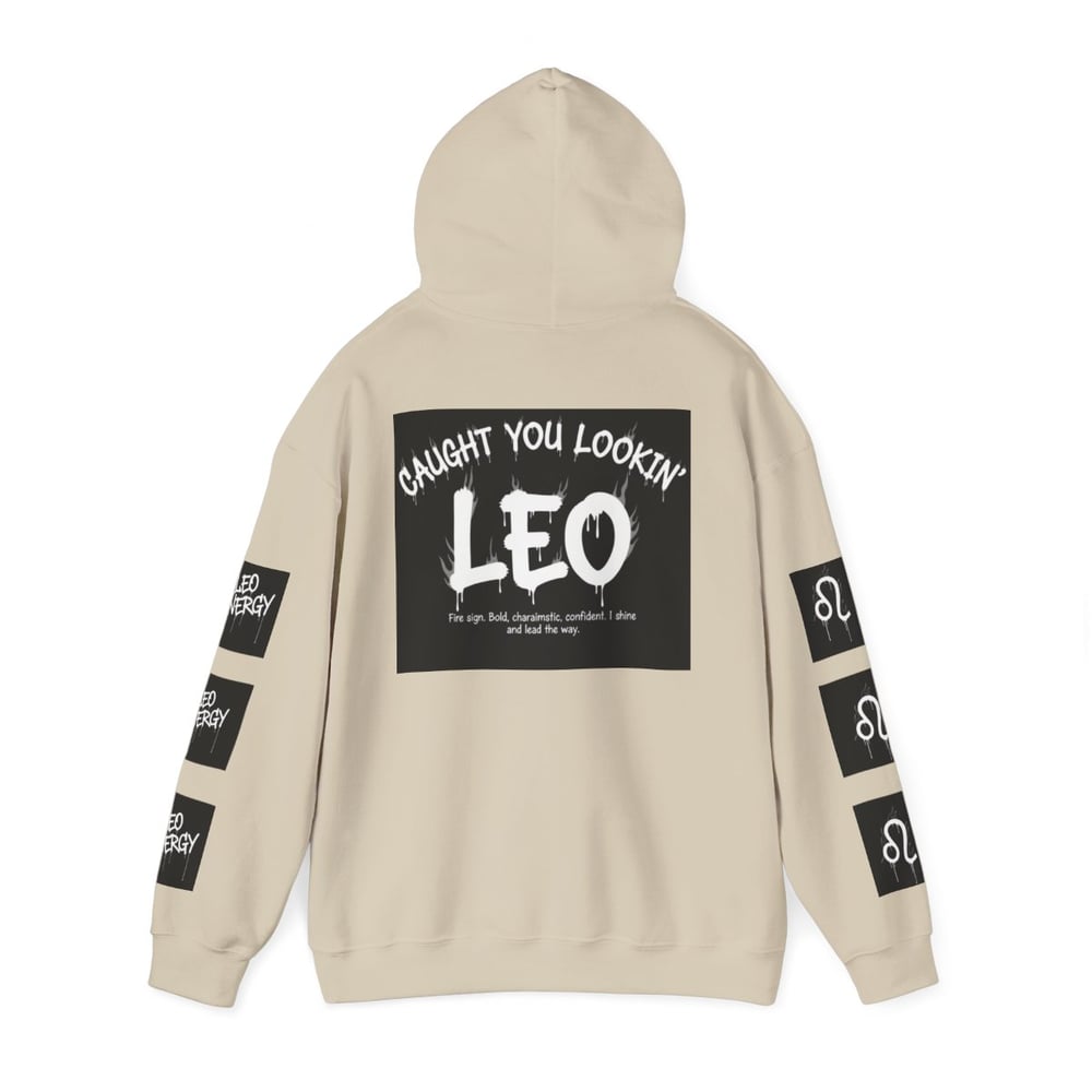 Image of Leo Zodiac Hoodie – "Caught Lookin'" Astrological Birthday Pullover