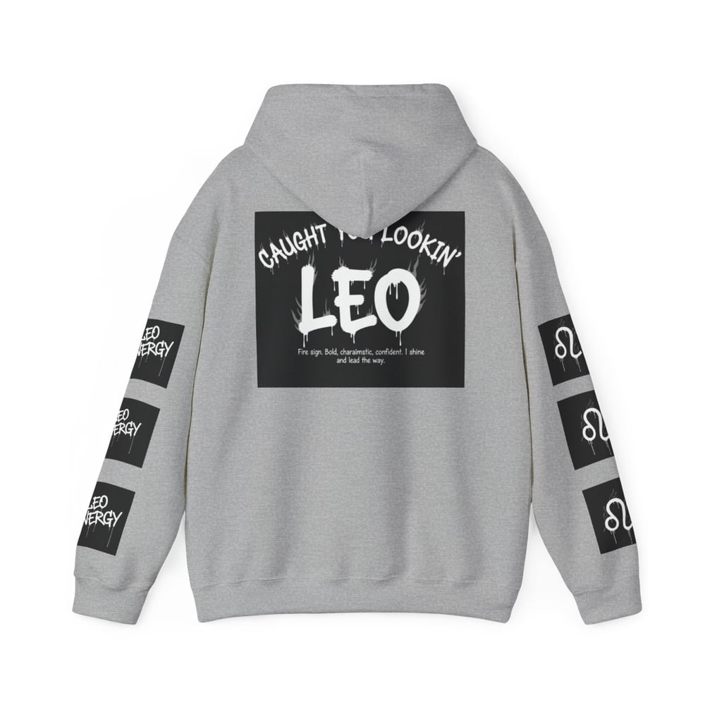 Image of Leo Zodiac Hoodie – "Caught Lookin'" Astrological Birthday Pullover