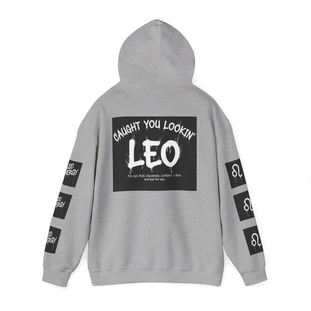 Image of Leo Zodiac Hoodie – "Caught Lookin'" Astrological Birthday Pullover