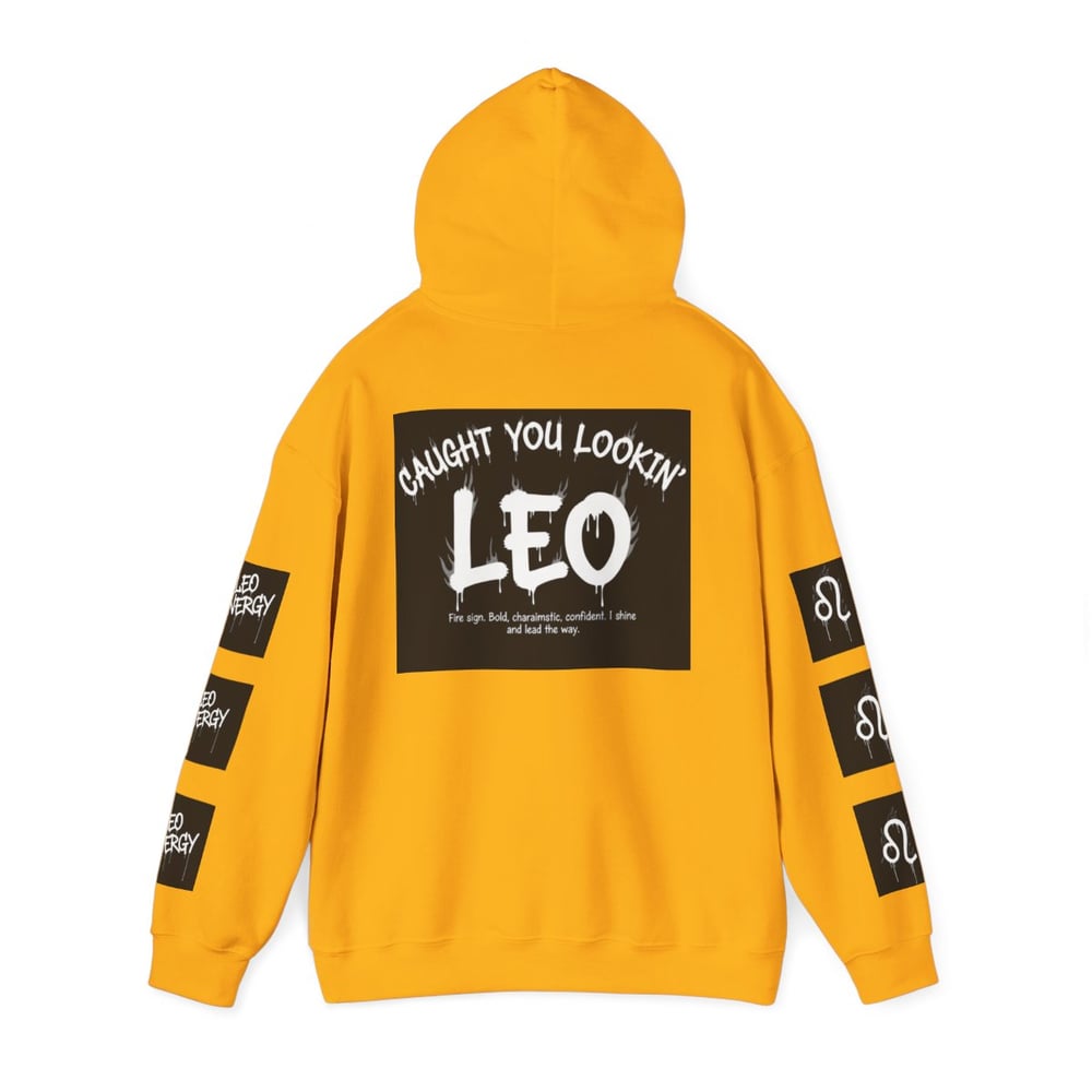 Image of Leo Zodiac Hoodie – "Caught Lookin'" Astrological Birthday Pullover