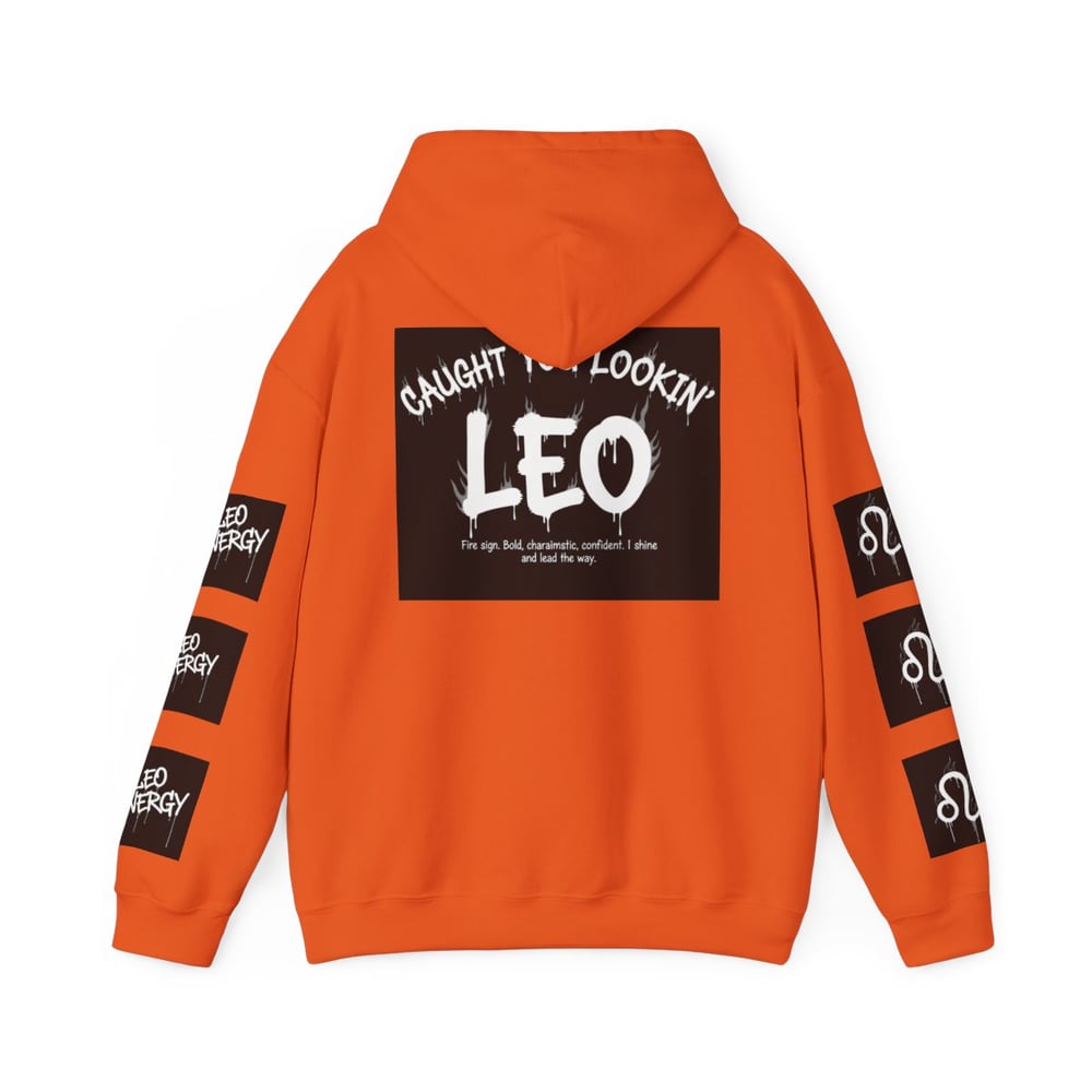 Image of Leo Zodiac Hoodie – "Caught Lookin'" Astrological Birthday Pullover