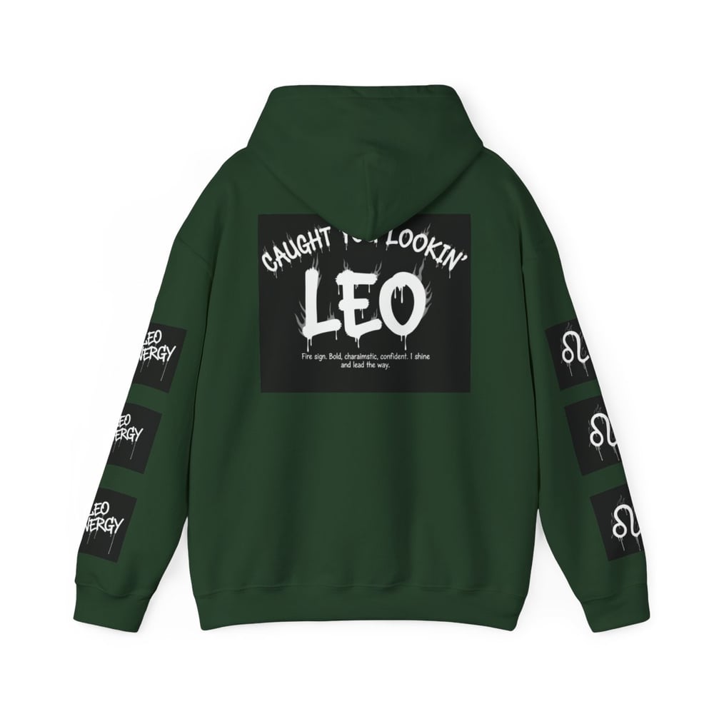 Image of Leo Zodiac Hoodie – "Caught Lookin'" Astrological Birthday Pullover