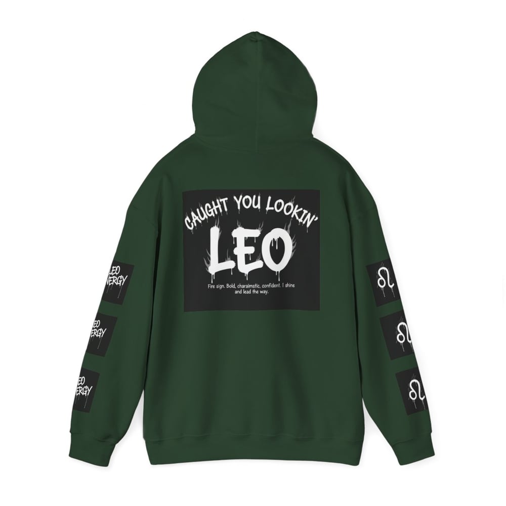 Image of Leo Zodiac Hoodie – "Caught Lookin'" Astrological Birthday Pullover