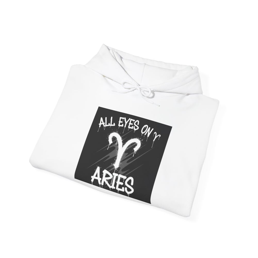 Image of Aries Zodiac Hoodie — "All Eyes On Aries" Astrology Pullover