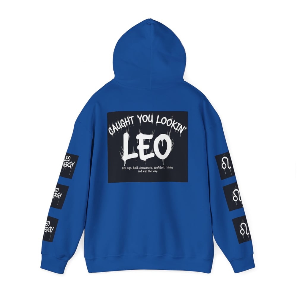 Image of Leo Zodiac Hoodie – "Caught Lookin'" Astrological Birthday Pullover