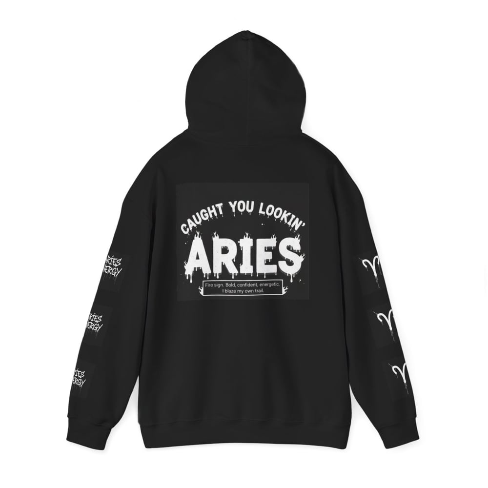 Image of Aries Zodiac Hoodie — "All Eyes On Aries" Astrology Pullover