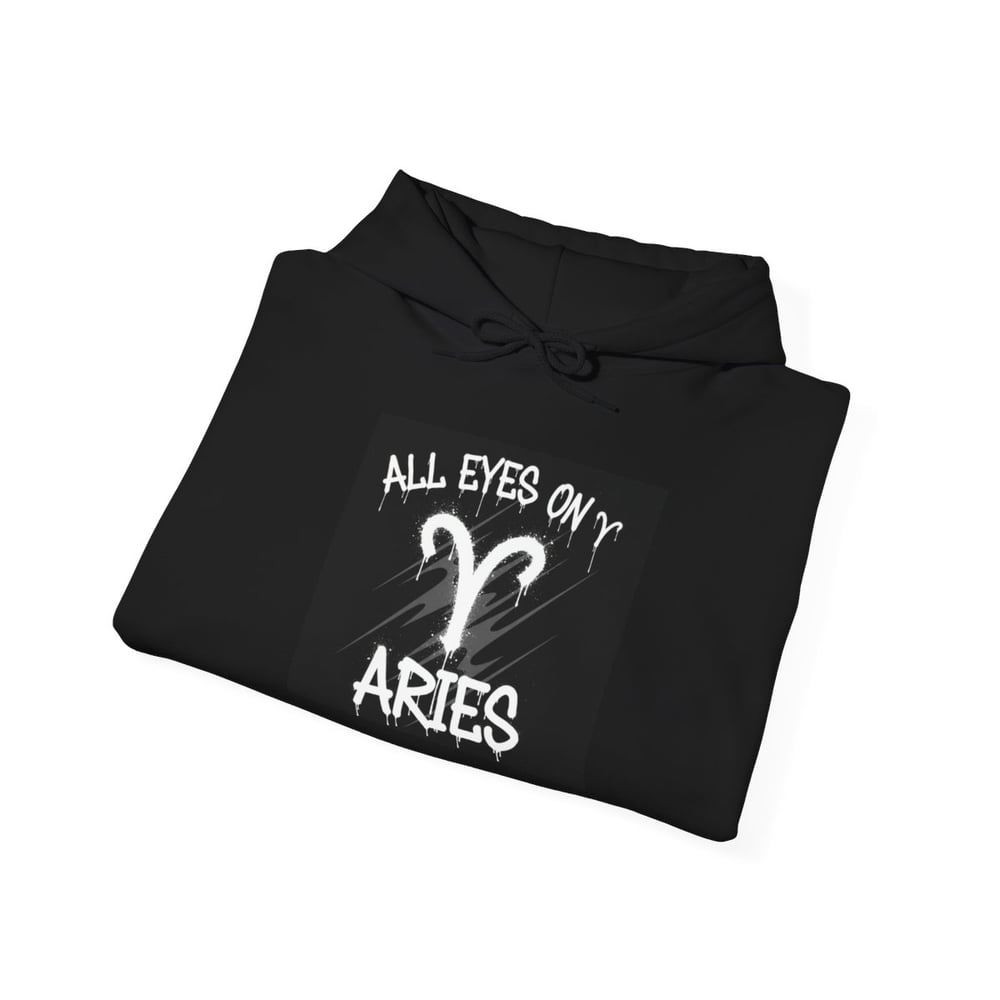 Image of Aries Zodiac Hoodie — "All Eyes On Aries" Astrology Pullover